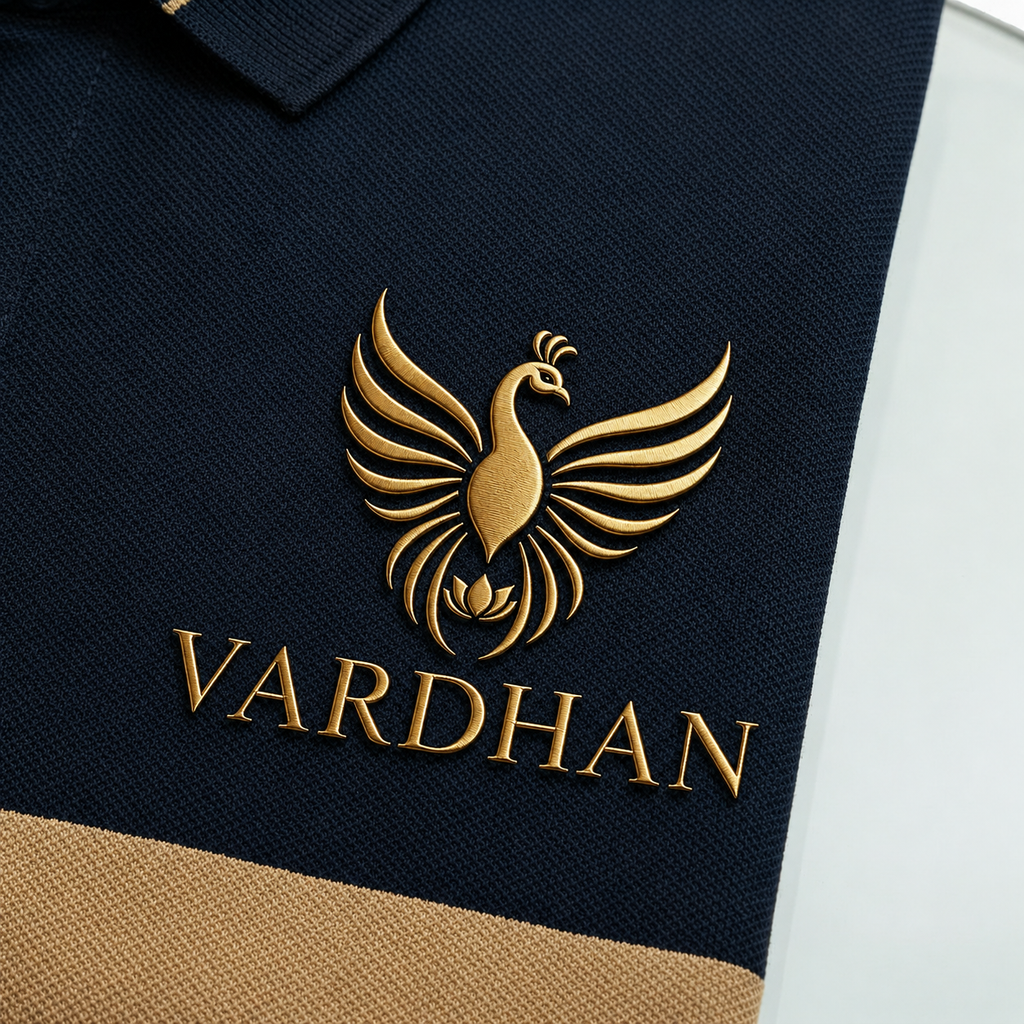 Vardhan Imperial Polo – Deep Navy & Camel
