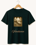 Vrindavan — Krishna Flute Gold Relief Art Premium Black T-Shirt