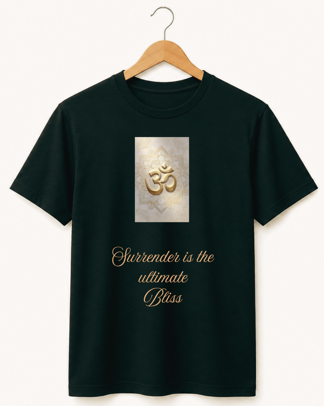 Surrender — Golden Om Bliss Art Premium Black T-Shirt