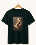 Ascend — Golden Abstract Sculpture Art Premium Black T-Shirt