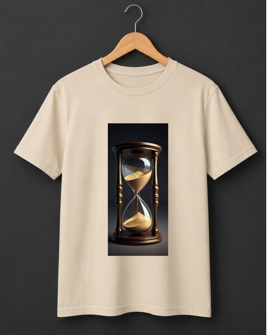 Timeless — Vintage Hourglass 3D Art Premium Beige T-Shirt