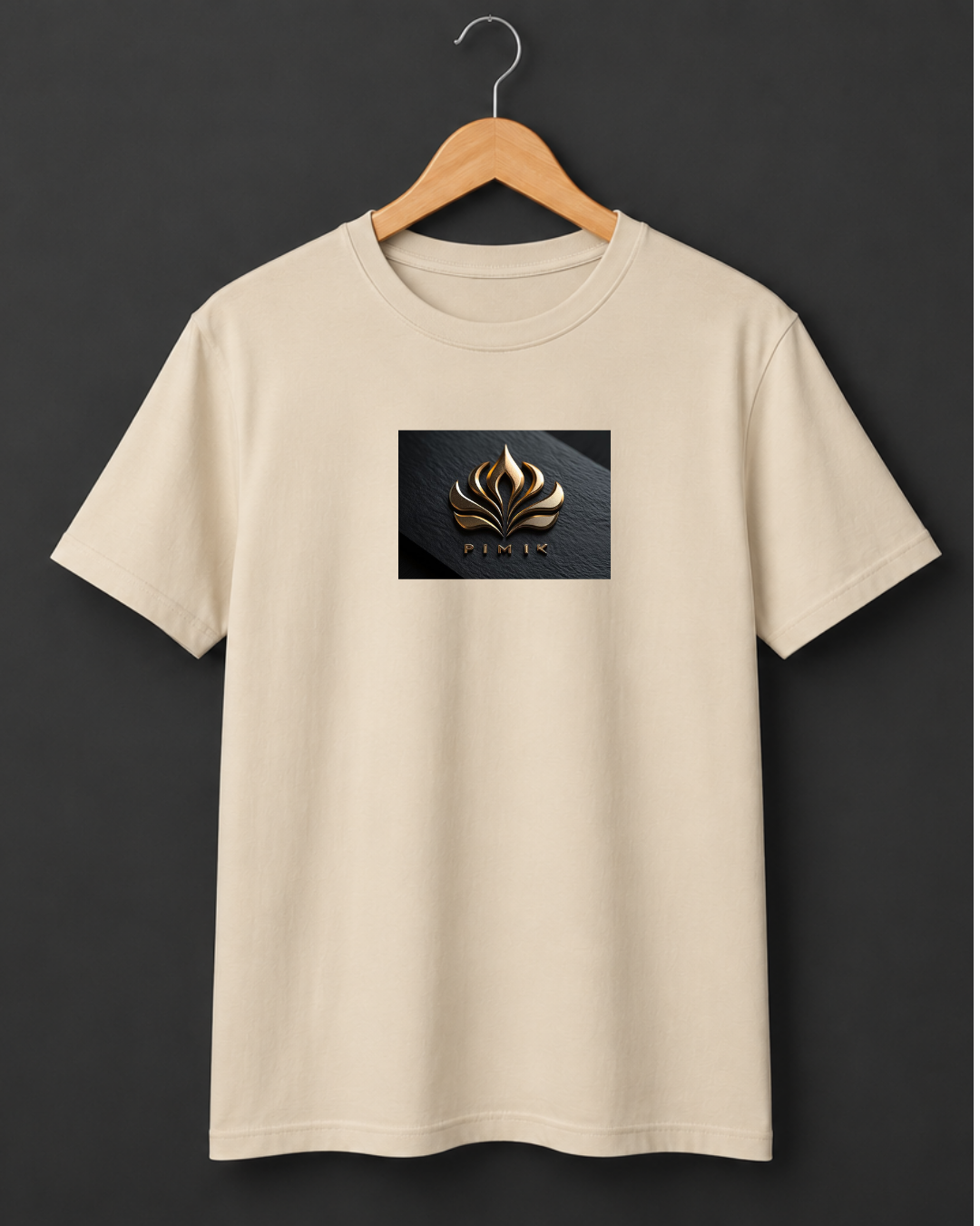 Lotus — Gold Flame Emblem Luxury Premium Cream T-Shirt