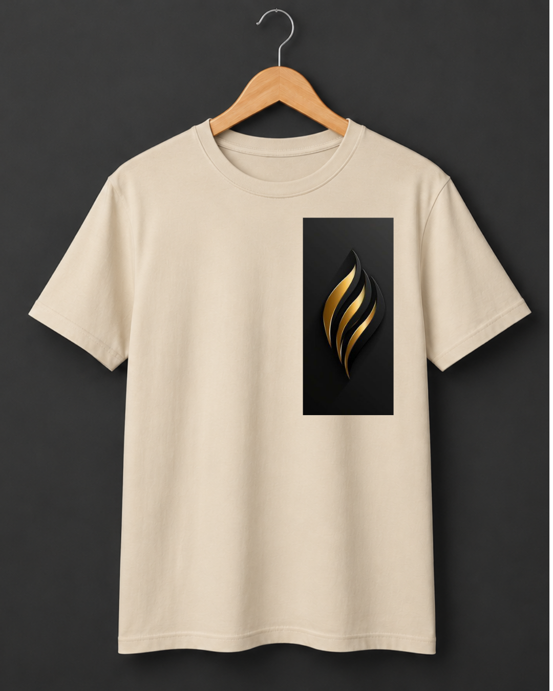 Blaze — Golden Flame Art Premium Cream T-Shirt