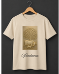 Vrindavan — Sacred Stone Relief Art Premium Beige T-Shirt