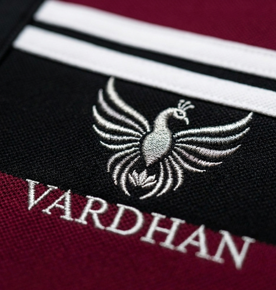 Vardhan Sovereign Stripe Polo – Burgundy & Onyx