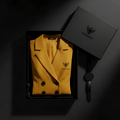 Vardhan Laurent Vest — Mustard Yellow Double-Breasted Blazer Vest, Deep V Lapels | Women's