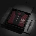 Vardhan Eclipse Polo — Black & Burgundy Stripe Zip | Women's
