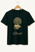 Blissful — Sacred Cow & Tree of Life Premium Black T-Shirt
