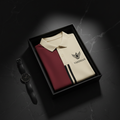 Vardhan Duality Polo — Burgundy & Cream Colorblock | Women's