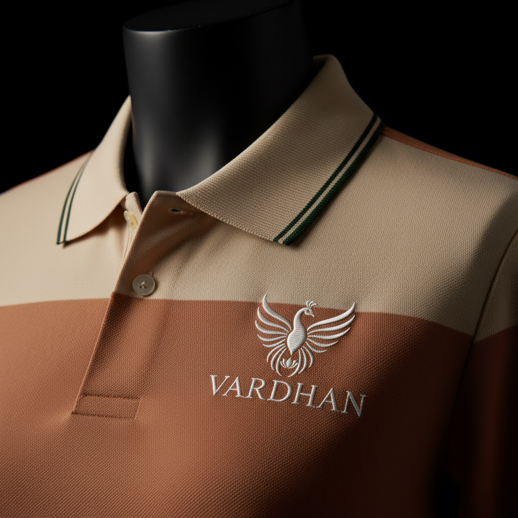 Vardhan Tuscany Polo — Cream & Terracotta Color-Block | Women's