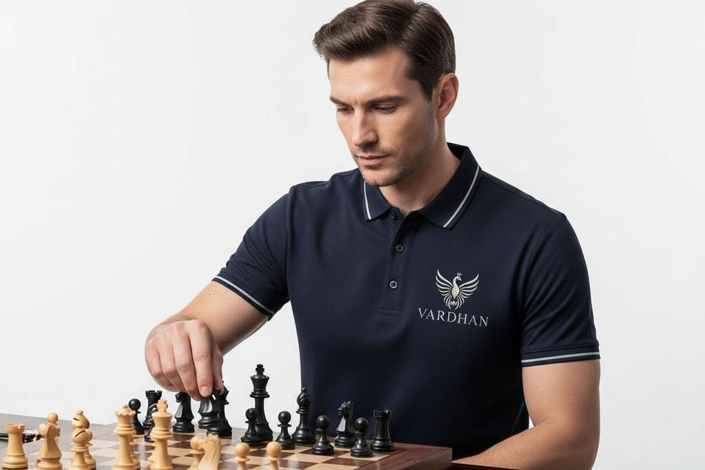 Vardhan Signature Polo — Deep Navy | Where Precision Meets Depth
