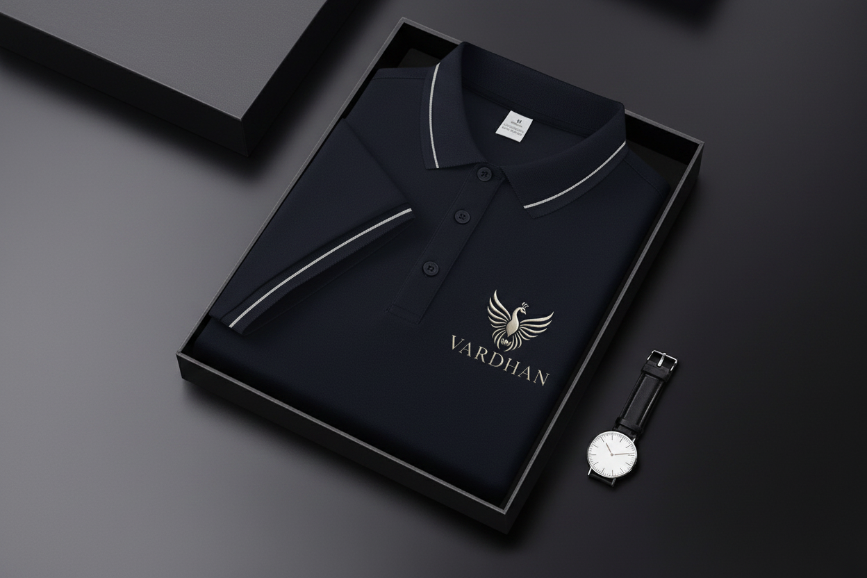 Vardhan Signature Polo — Deep Navy | Where Precision Meets Depth