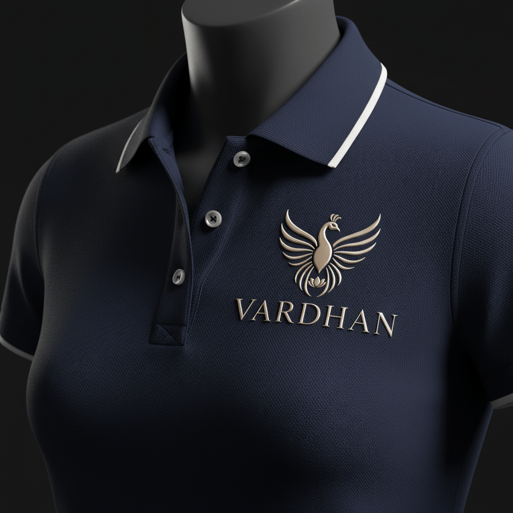 Vardhan Admiralty Polo — Deep Navy & White Stripe | Women's