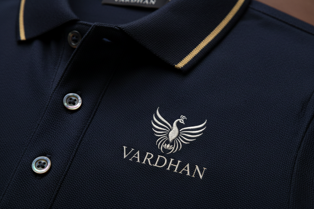 Vardhan Signature Polo T-Shirt – Deep Navy
