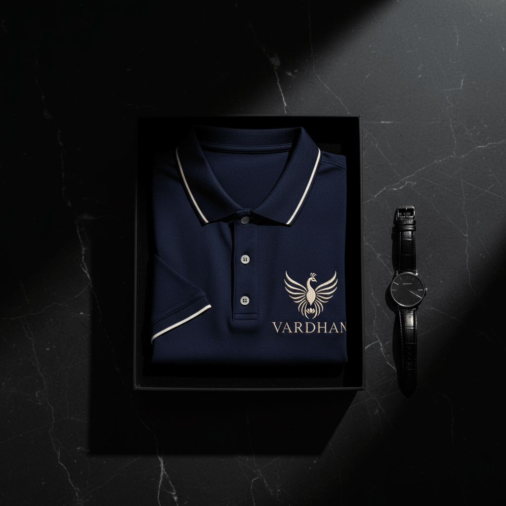 Vardhan Admiralty Polo — Deep Navy & White Stripe | Women's