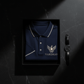 Vardhan Admiralty Polo — Deep Navy & White Stripe | Women's