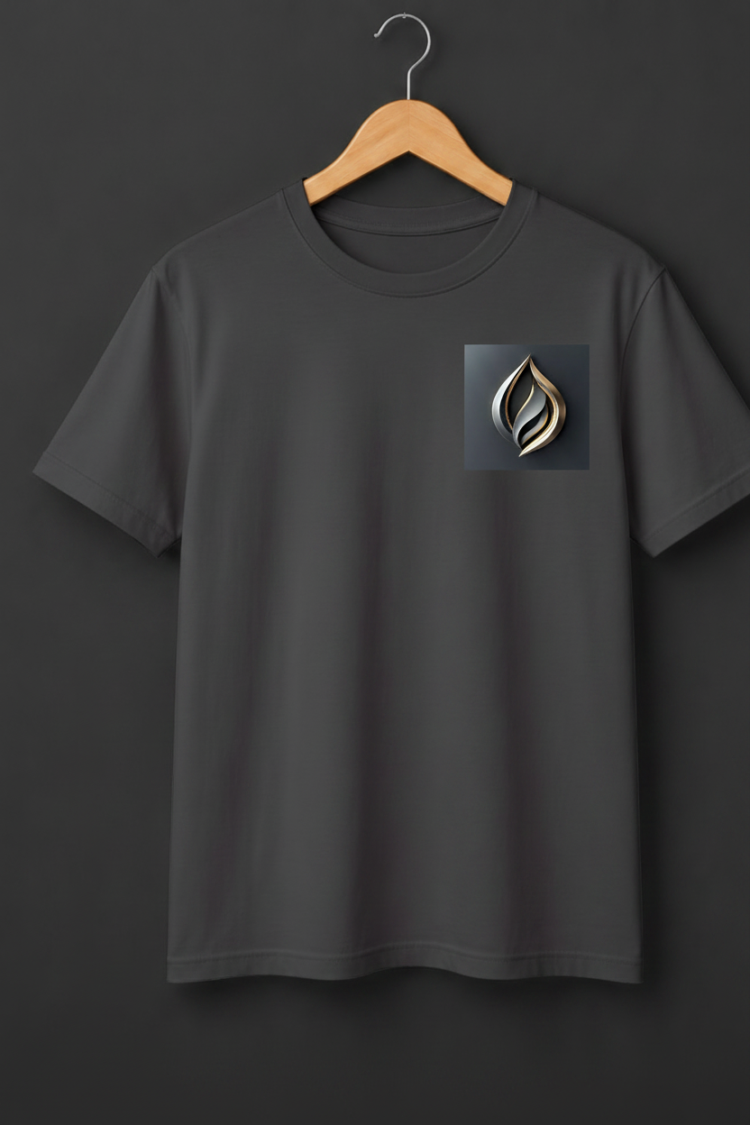 Ember — Silver Gold Flame Logo Premium Cream T-Shirt
