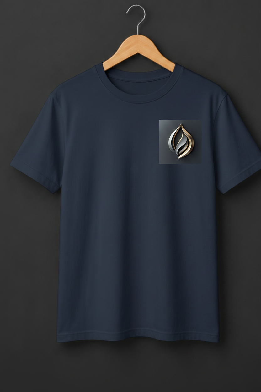 Ember — Silver Gold Flame Logo Premium Cream T-Shirt
