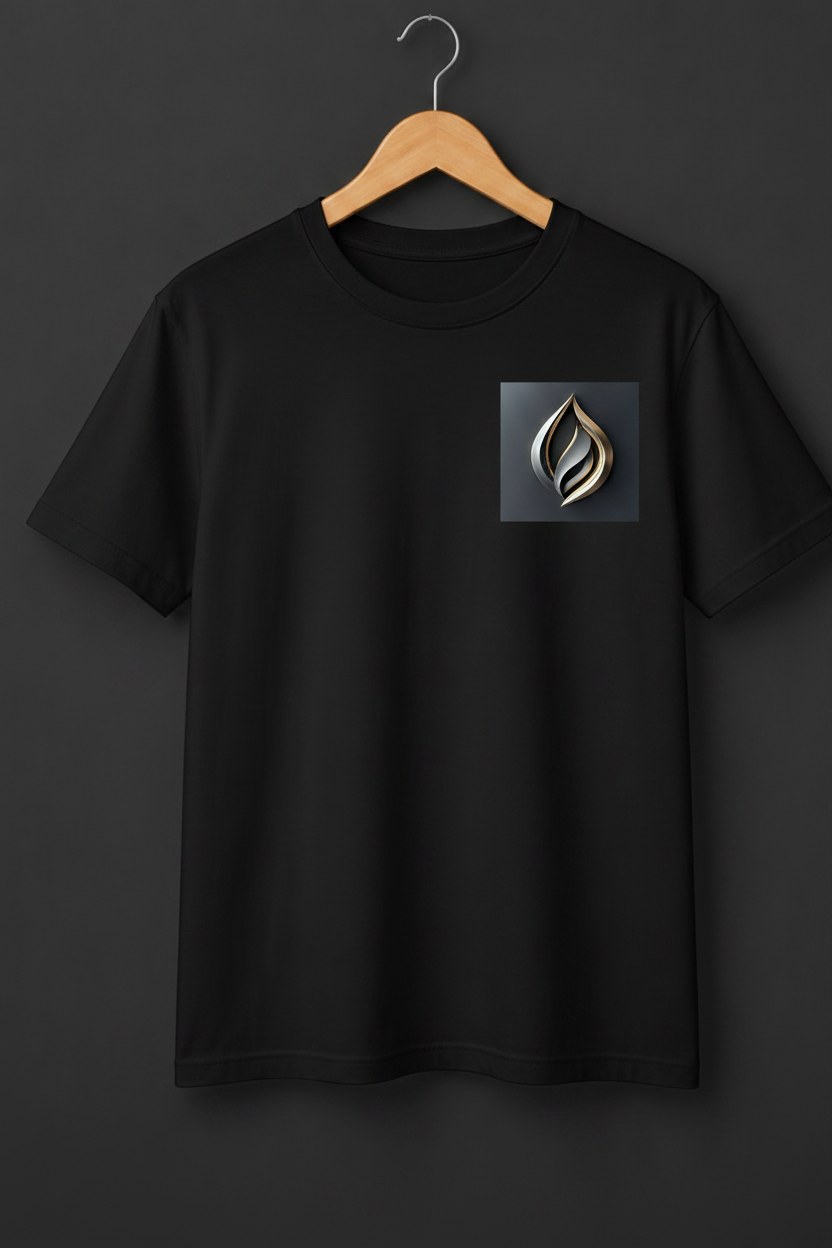 Ember — Silver Gold Flame Logo Premium Cream T-Shirt
