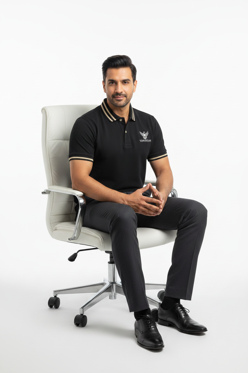 Vardhan Signature Polo T-Shirt – Jet Black