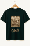 Faith — Lord Shiva Sacred Stone Relief Art Premium Black T-Shirt