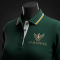 Vardhan Wimbledon Polo — Forest Green, Triple Stripe & Grey Placket | Women's