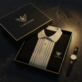 Vardhan Terra Lattice Polo — Olive Piqué & Gunmetal Badge | Where the Earth Wears Authority