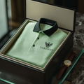 Vardhan Signature Polo — Mint Green & Forest Waffle Knit