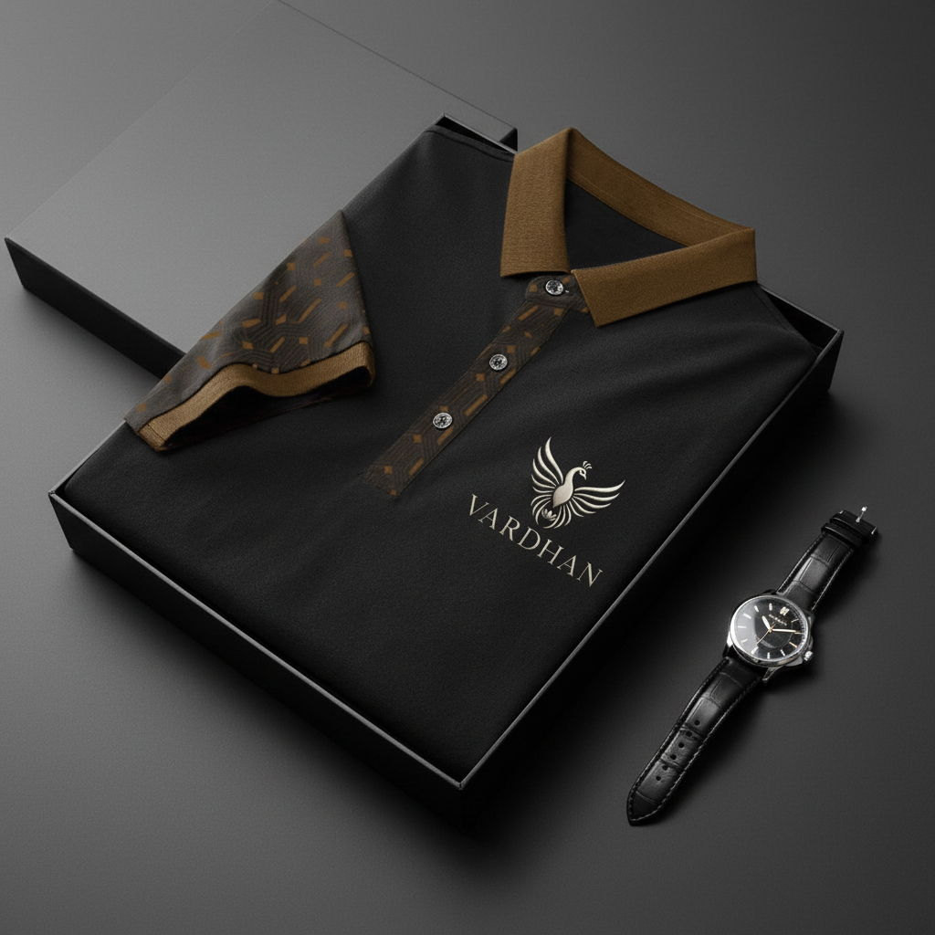 Vardhan Monogram Polo – Onyx & Tan