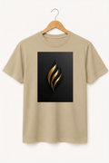 Ignite — Gold Flame Sculpture Art Premium Black T-Shirt