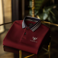 VARDHAN Royal Burgundy Premium Polo – Folded Table Shot
