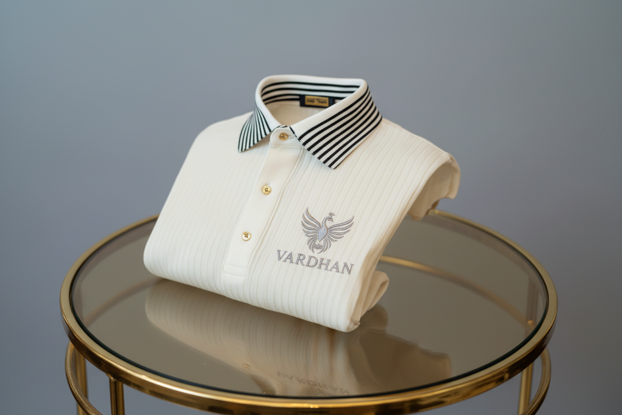 Vardhan Signature Polo T-Shirt – Ivory