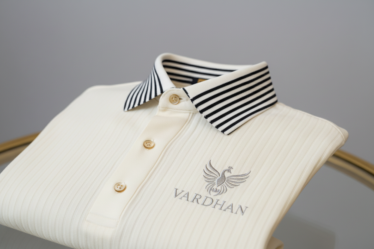 Vardhan Signature Polo T-Shirt – Ivory