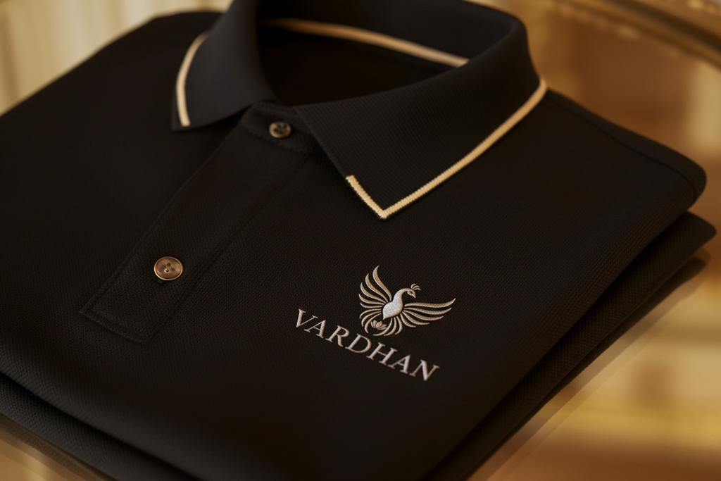 Power & Craft Vardhan Signature Polo — Jet Black | The Art of Controlled Power