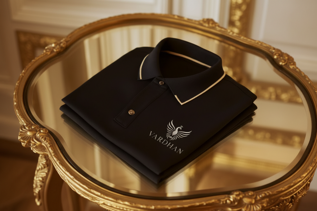Power & Craft Vardhan Signature Polo — Jet Black | The Art of Controlled Power