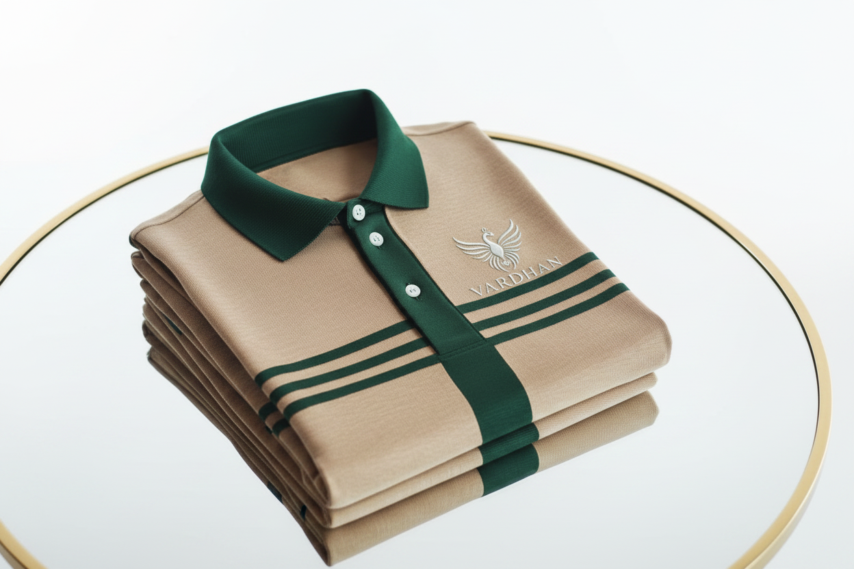 Vardhan Signature Polo T-Shirt – Light Beige