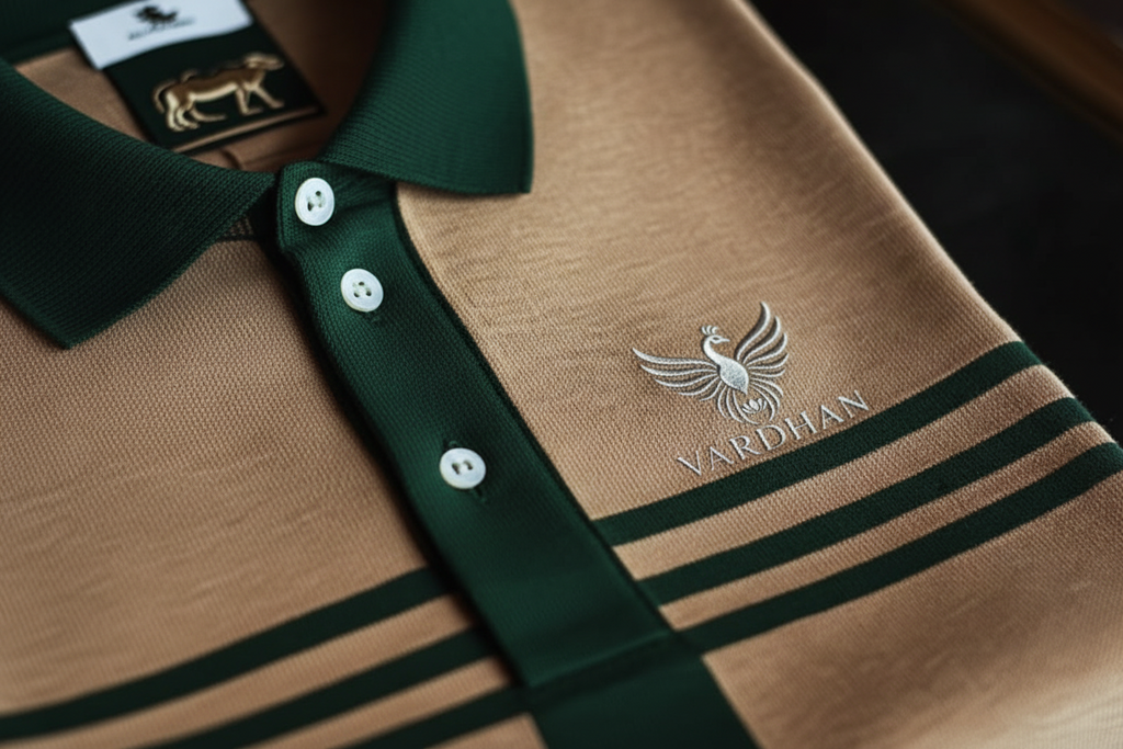 Vardhan Signature Polo T-Shirt – Light Beige