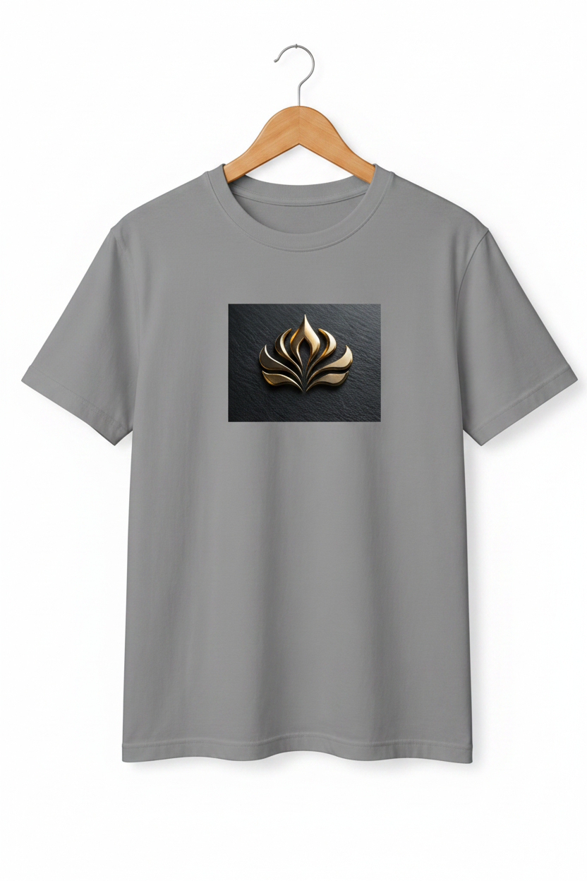 Lotus — Gold Flame Emblem Luxury Premium Cream T-Shirt