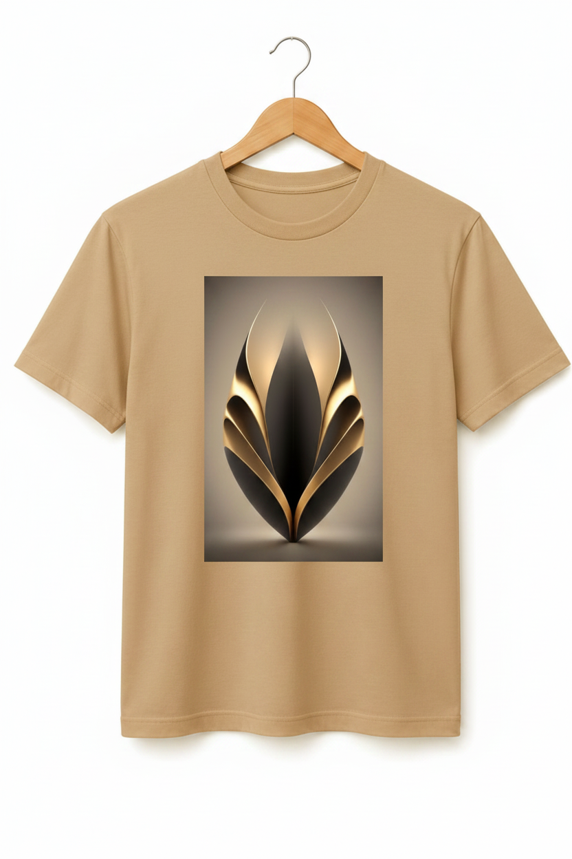Luminary — Golden Lotus Flame Sculpture Art Premium Black T-Shirt