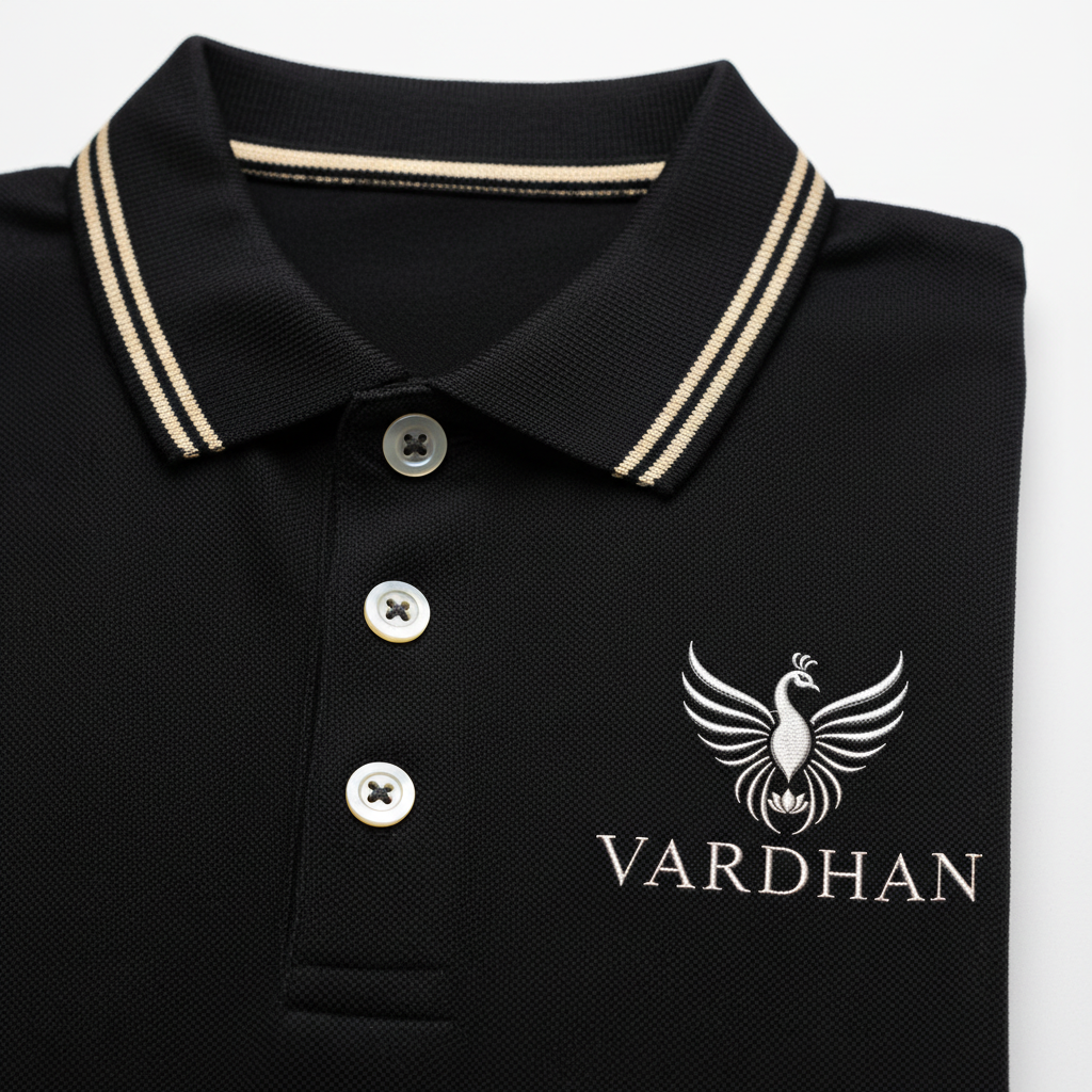 Vardhan Signature Polo T-Shirt – Jet Black