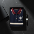 Vardhan Equestrian Polo — Deep Navy & Burgundy Collar | Women's