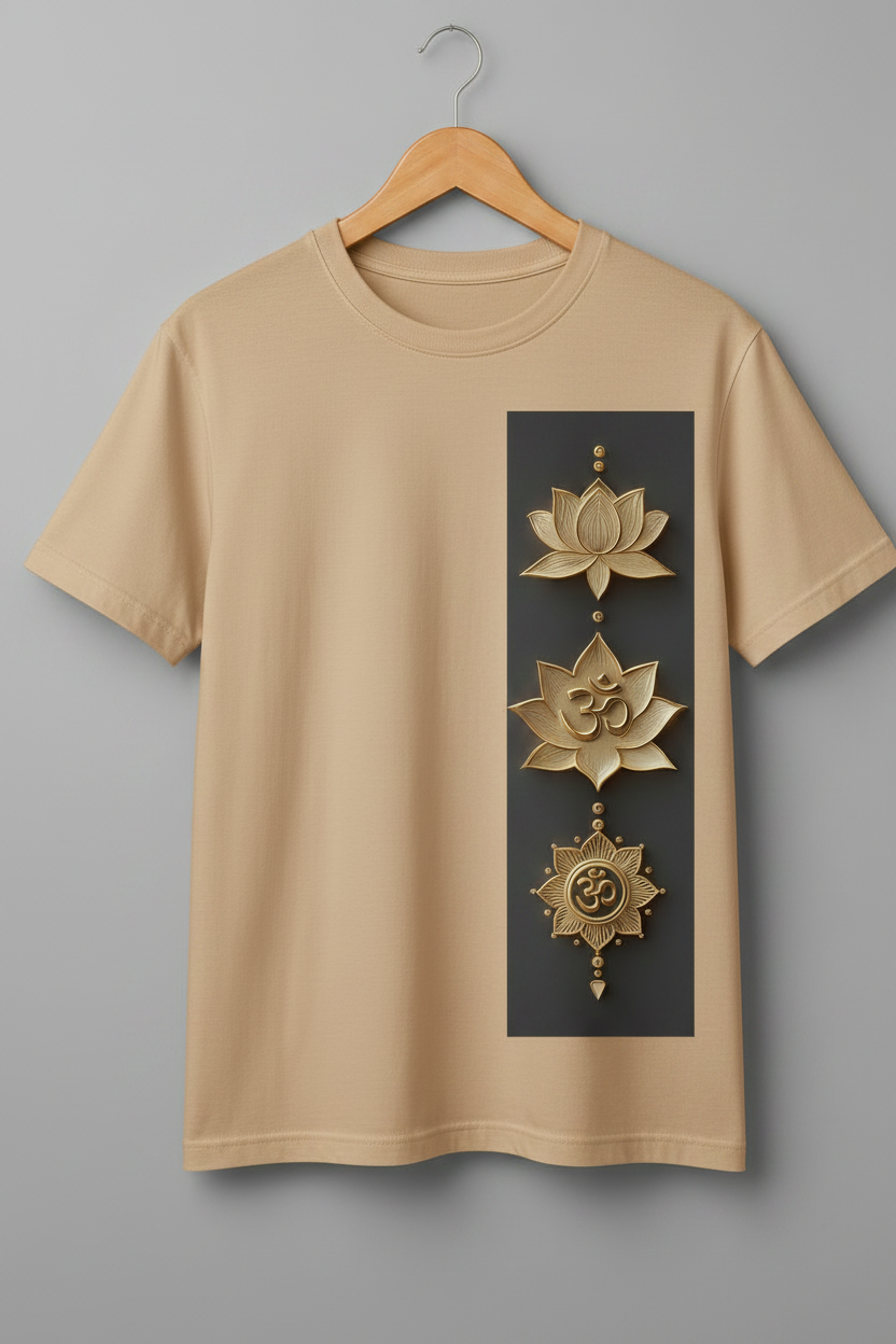 Sacred Trinity Om Lotus Graphic T-Shirt
