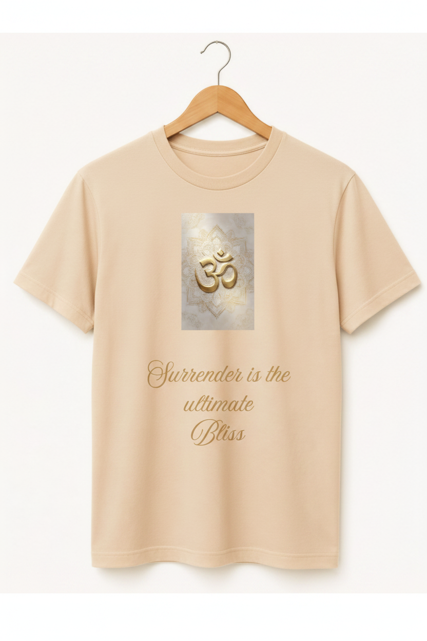 Surrender — Golden Om Bliss Art Premium Black T-Shirt