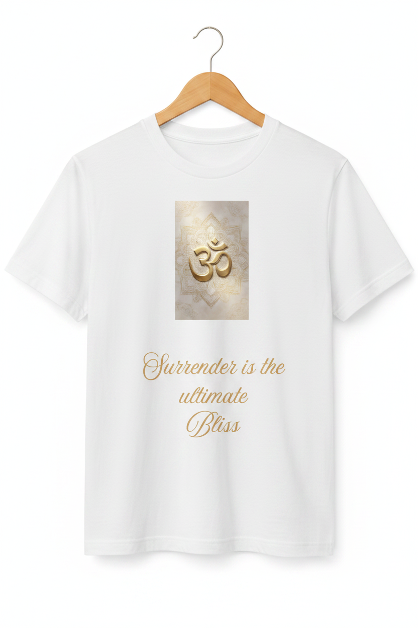 Surrender — Golden Om Bliss Art Premium Black T-Shirt