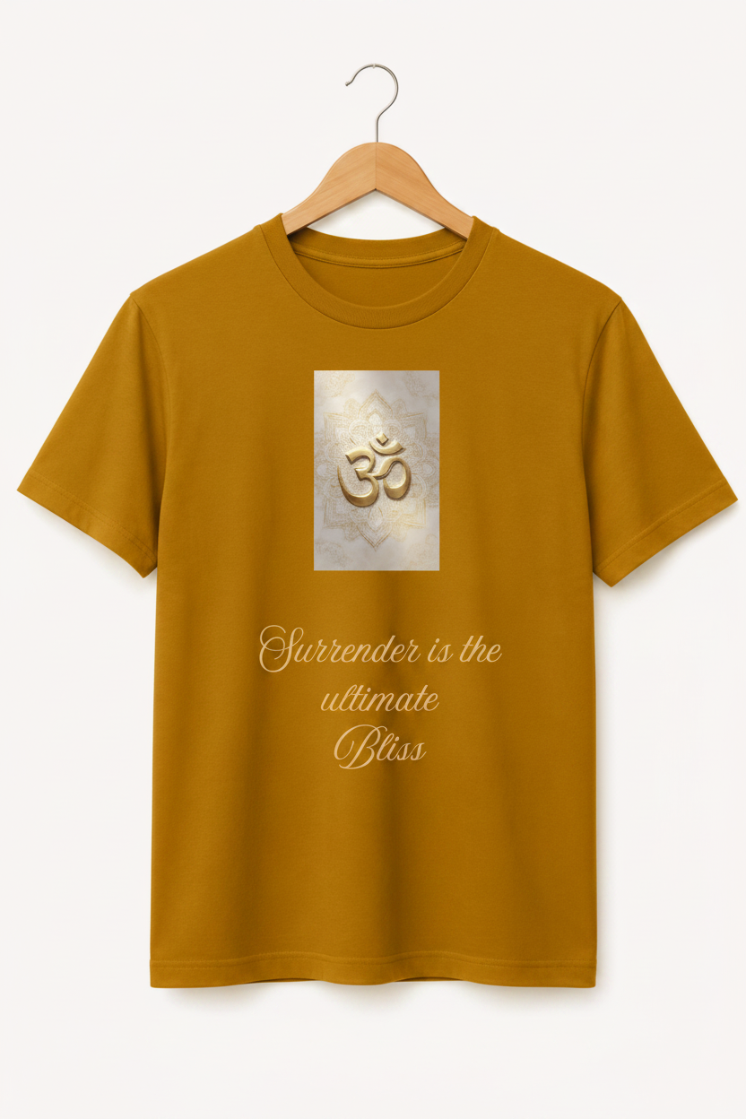 Surrender — Golden Om Bliss Art Premium Black T-Shirt