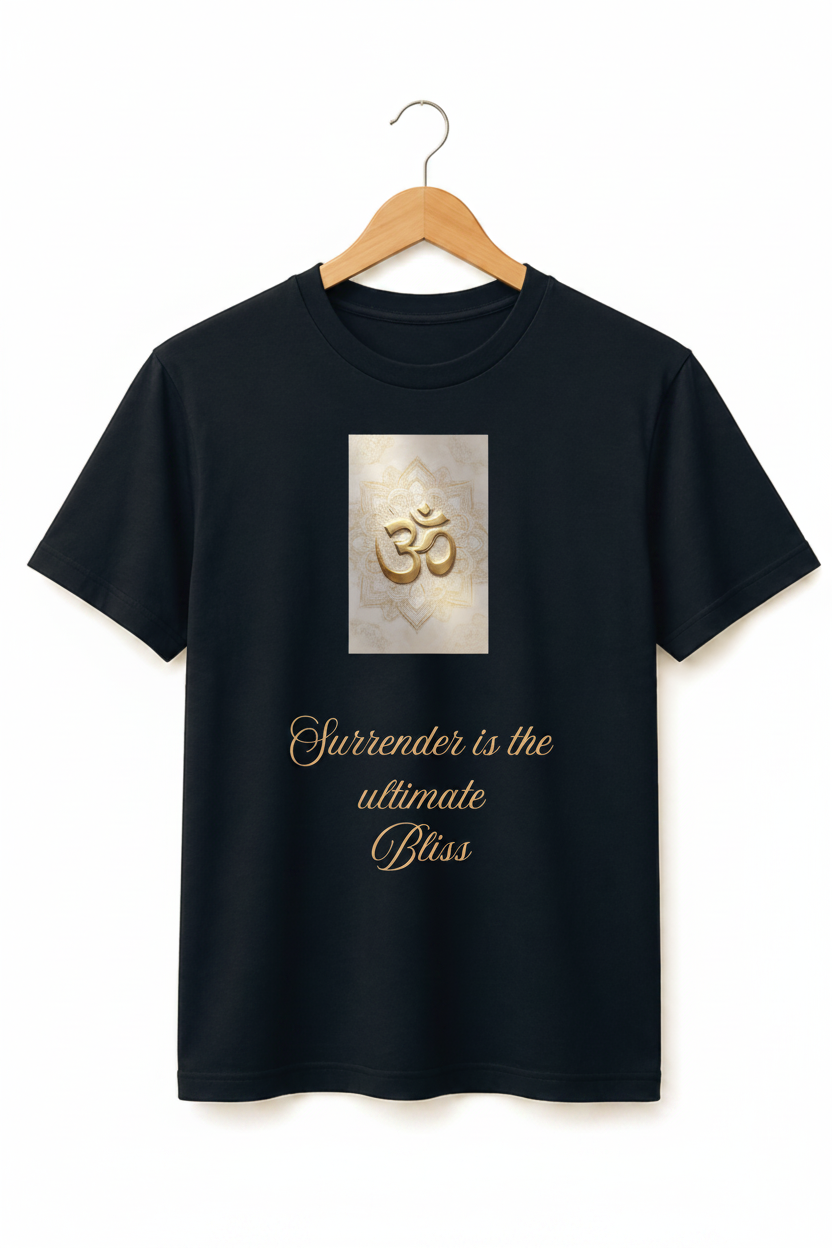 Surrender — Golden Om Bliss Art Premium Black T-Shirt