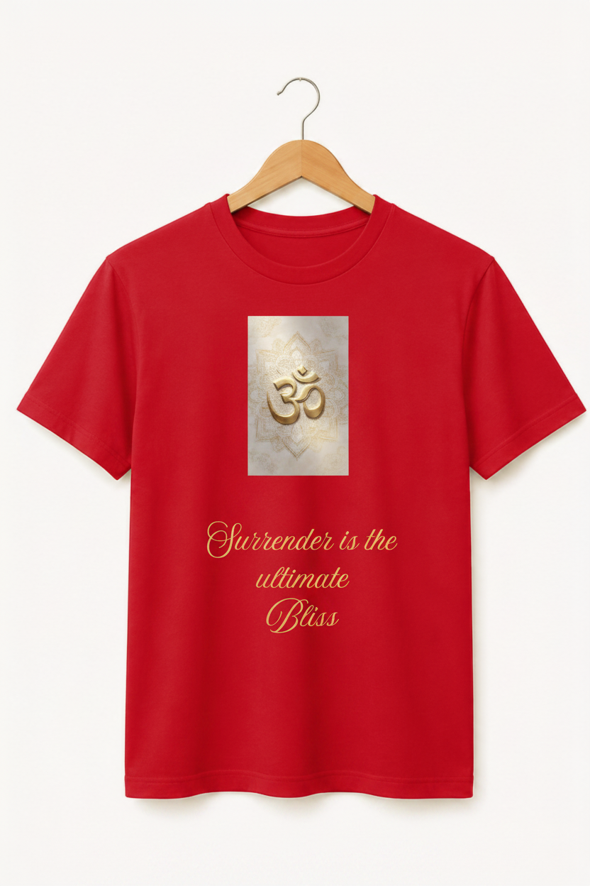 Surrender — Golden Om Bliss Art Premium Black T-Shirt