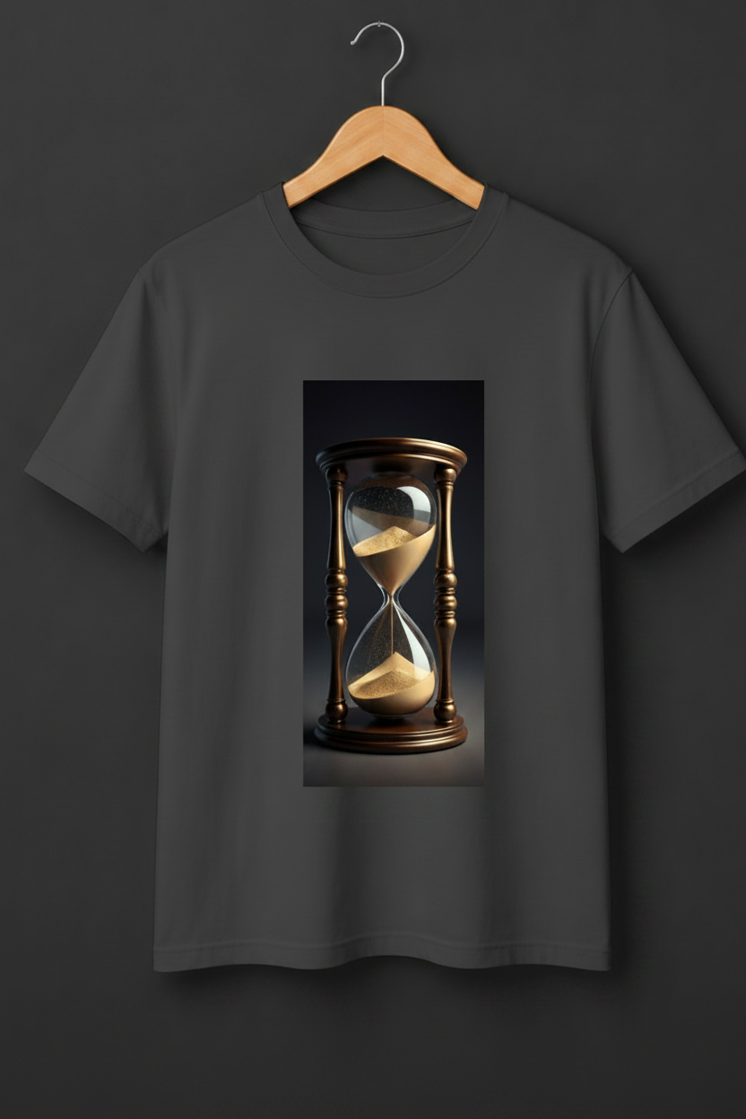 Timeless — Vintage Hourglass 3D Art Premium Beige T-Shirt