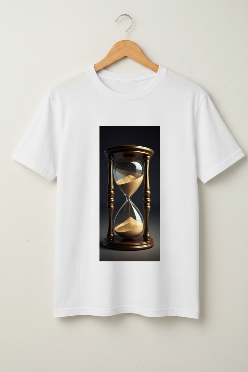 Timeless — Vintage Hourglass 3D Art Premium Beige T-Shirt