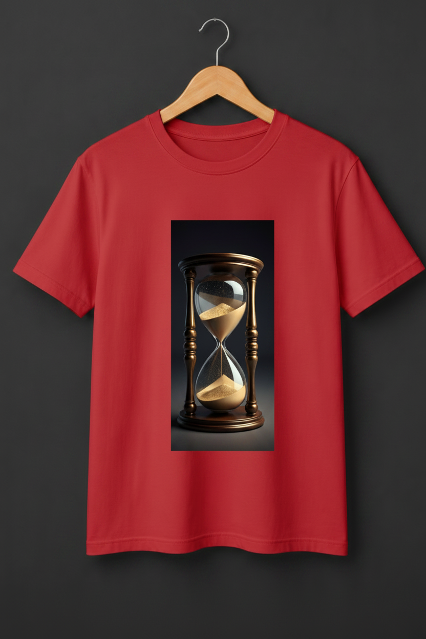Timeless — Vintage Hourglass 3D Art Premium Beige T-Shirt